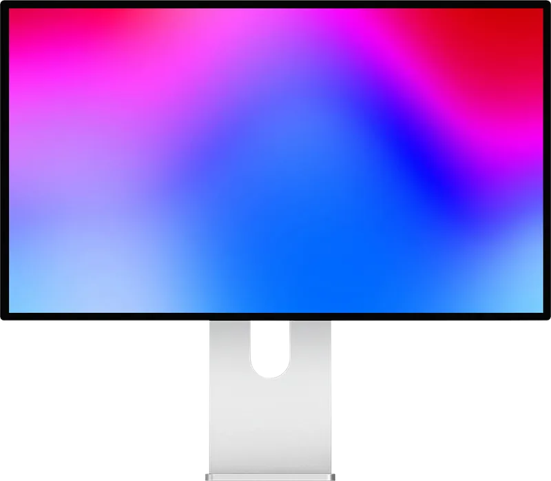 Kuycon P27Z-monitor van voren gezien, met smalle, even brede randen aan alle vier de zijden